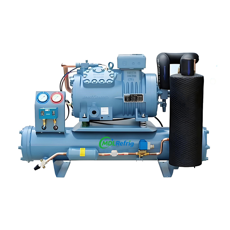 Open type Water cooled Reciprocating Condensing unit Reciprocating Chiller for Refrigeration Equipment