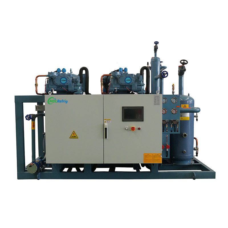 Evaporative cooled Open Type Screw Condensing unit screw chiller for Refrigeration Equipment