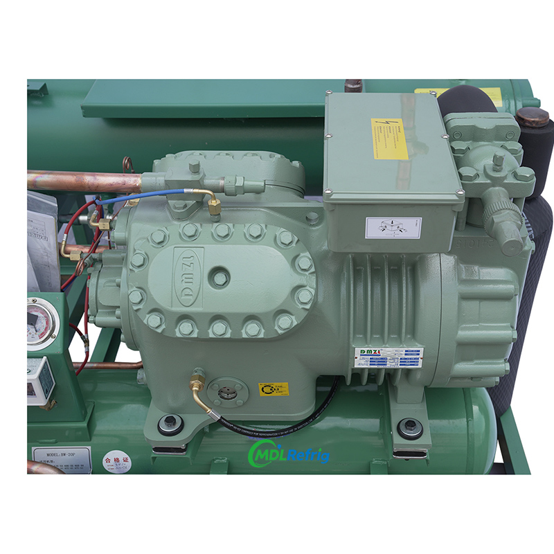 Water- cooling Open type Piston Refrigeration Unit Reciprocating Condensing Unit Chiller for Refrigeration Equipment